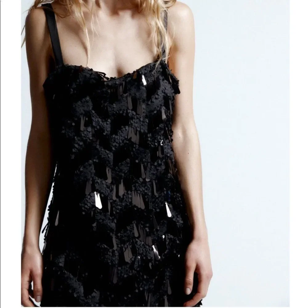 ZARA SEQUIN MINI DRESS - Picture 6 of 8